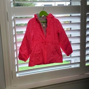 Oshkosh size 6 spring/fall jacket neon pink with silver metallic hearts.  EUC